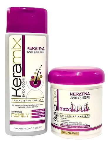 Kit De Shampoo + Mascarilla Keramix Keratina Anti-quiebre 