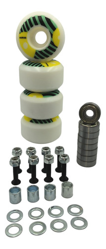 Ruedas Para Skate + Rodamientos Abec5+ Set De Pernos 1 Pul
