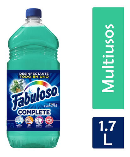 Fabuloso Limpiador Liquido Complete, Verde Multiusos, 1.7 L