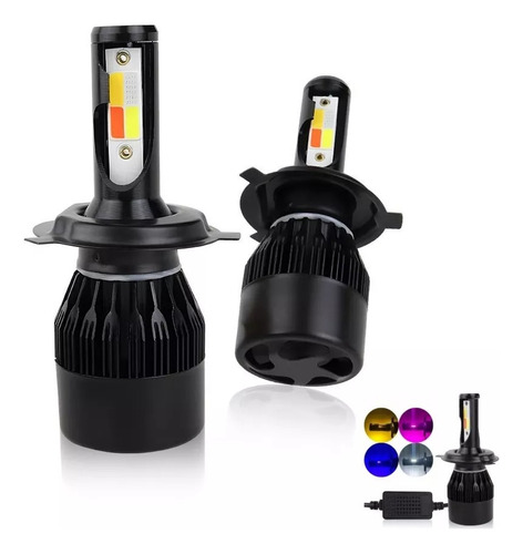 2 Pzs Kit De Led H4 4 Colores Con Canbus Faros De Coche