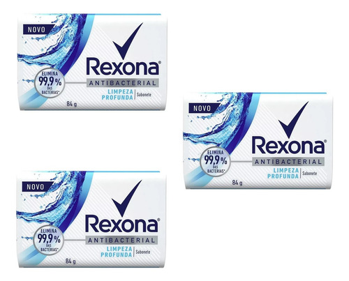 Sabonete Em Barra Rexona 84g Pack C/3 ( Escolha ) Wxz FRAGRÂNCIA LIMPEZA PROFUNDA