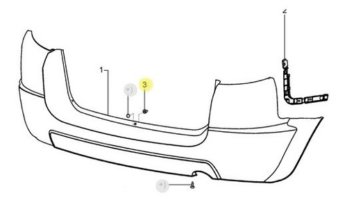 Sujetador Paragolpe Trasero Ford Ka 2008/2001