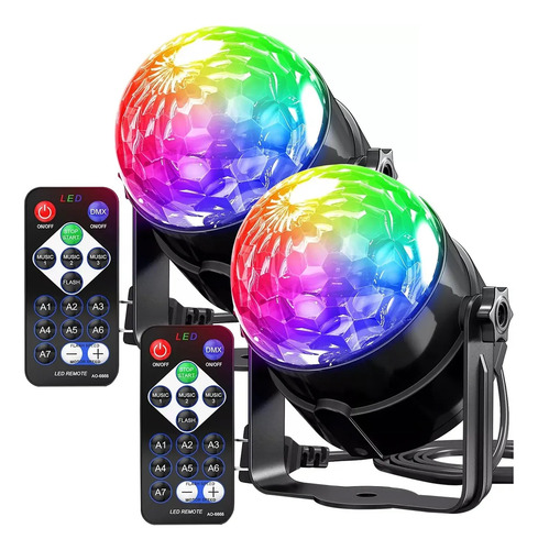 2pcs Rgb Control Remoto Led Disco Bola Luz Para Fiesta Ktv