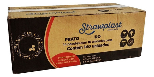Prato Quadrado Sobrem. Acrílico 15cm Branco Strawplast C/140