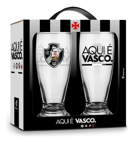 Kit Copos Cerveja Munich 200ml Com 2un Times Futebol - Vasco