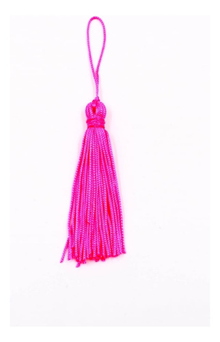 Franjas De Seda Tassel Pingentes Pacote Com 10 Peças Cor 1800 - Rosa Fluor