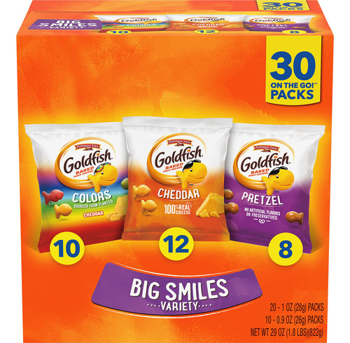 Goldfish Crackers Big Smiles Con Galletas Cheddar, Colors Y 