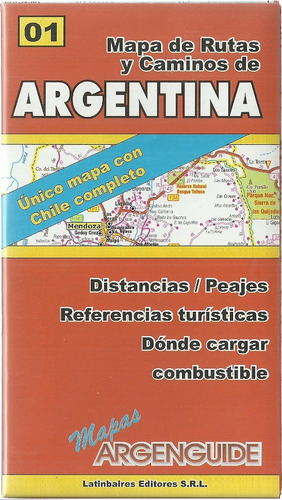 Mapa De Rutas Y Caminos  De Argentina - Único Mapa Con Chile