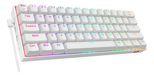 Imagen 3 de 5 de Outlet Teclado Redragon Draconic White K530w-rgb