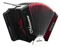 Comprar Acordeon 8 Baixos Minuano 21 Botões All Black Sanfona Cor Espelho Vermelho