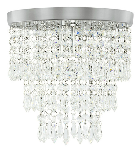 Lustre De Cristal Acrilico Manucrillic Magnifico! Cor Prateado 110V 220V (Bivolt)