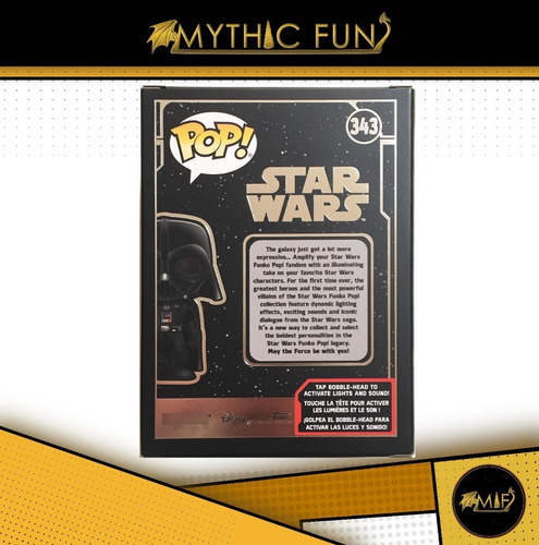 Funko Pop Star Wars - Darth Vader 343 Luz Y Sonido (Usado)