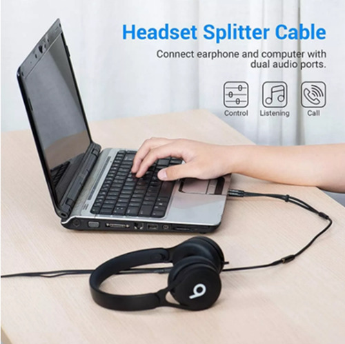 Cabo Adaptador Para Fone 2 P2 X 1 P2 (fone+mic) Tebera
