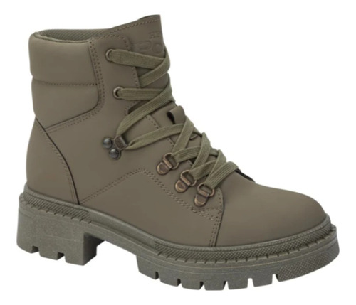 Bota Para Dama Hpc Polo 5315 Color Verde Tipo Militar