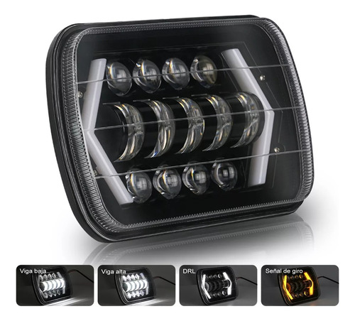 Faro Led Cuadrado 5x7 6x7, Focos Para Carro Camioneta Jeep