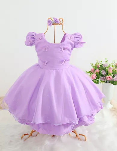 Vestido Princesa Sofia Rapunzel Jardim Encantado Luxo