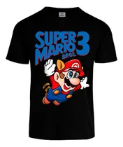 Comprar Playera Mario Bros 3 Mario Mapache Portada Nes Negra