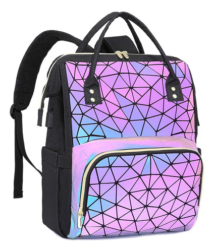 Lovevook Mochila Luminosa Geométrica Para Mujeres, Bolso Hol