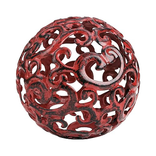 Esfera Decorativa De Metal Decoración Del Hogar, Rojo ...
