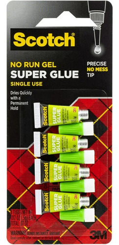 Scotch Super Glue Pegamento Secado Rapido Set De 4 De Tubos 