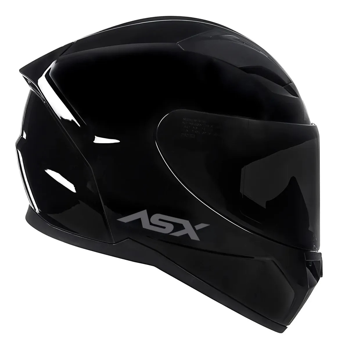 Capacete para moto integral ASX Solid City Solid preto brilhante liso tamanho 56