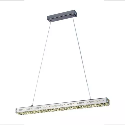 Pendente Lustre Led Cristal Barra Retangular Moderno K