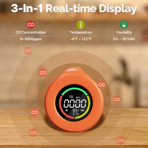 Detector De Monóxido De Carbono Portátil Y Sensor De Alarma