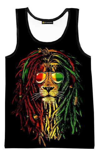 Camiseta Sin Mangas Bob Marley 3d For Hombre
