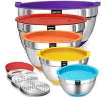 Comprar Juego De Bolos Mezcladores Acero Inoxidable 8pcs Con Tapas