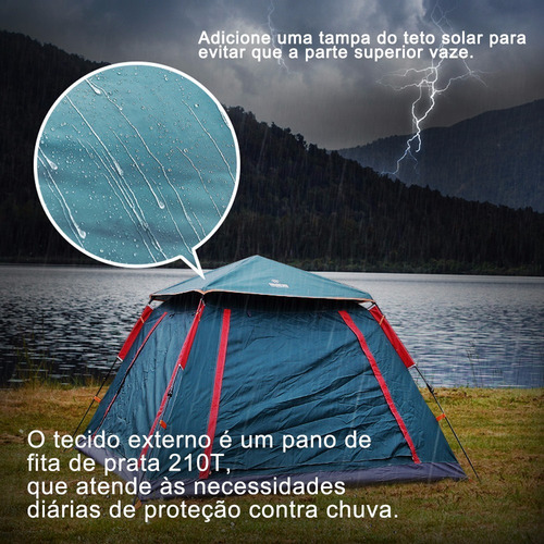 Imagem 5 de 7 de Barraca Camping Acampamento 4/5 Pessoas Grande Varanda
