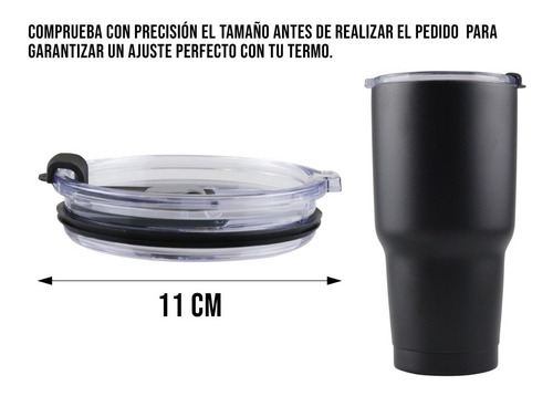 Imagen 3 de 10 de Tapa Para Vaso Termo 20oz 30oz 550ml Antiderramante Yeti