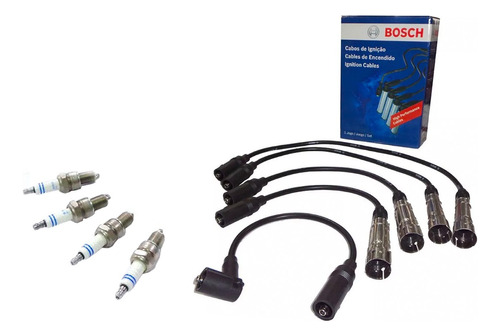 Kit Cables Y 4 Bujias Vw Gol Saveiro 1.6 1.8 1994-1999 Bosch