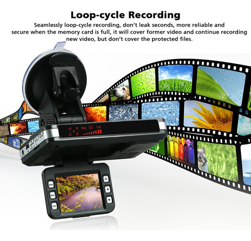 Detector De Coche Antirradar Dvr 2 En 1, 720p, Velocidad De