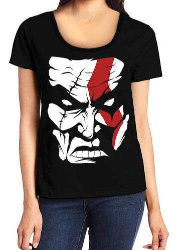 Remeras God Of War Mujer Kratos Cara Sombra Videojuego