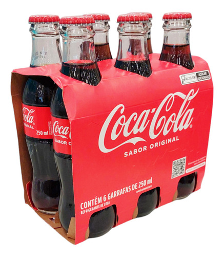 Coca-cola Garrafa De Vidro Kit Com 6 Unidades De 250ml