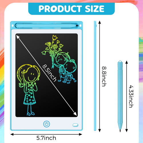 Tableta De Escritura Lcd 8.5 Pulgadas Para Niños 32 Piezas