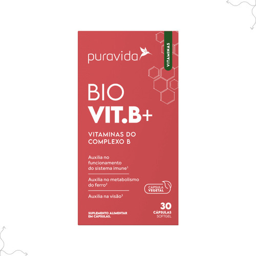 Vitamina Bio B+ Vitaminas Complexo B Pura Vida Imunidade Sabor Sem Sabor