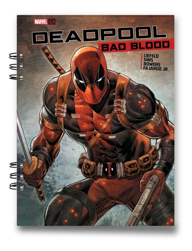 Imagen 2 de 3 de Cuaderno Deadpool 15x20 Cms Media Carta 100 Hojas