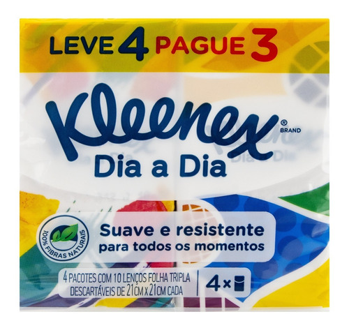 Kleenex Lenço De Papel Dia A Dia 4 Pacotes