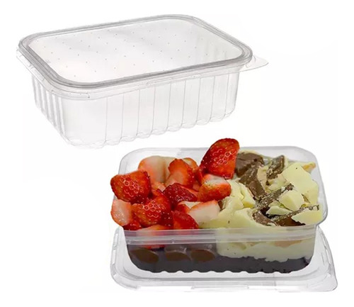 2 Kit Pote Plastico Marmita Fit 750ml Microonda Freezer 24un