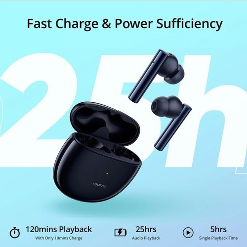 Imagen 3 de 9 de Audifonos In-ear Gamer Inalámbricos Realme Buds Air 2 Negro