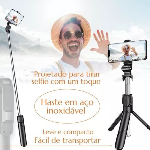 Tripé Celular Bastão Selfie Bluetooth B-max Bmg-35 Cor Preto Preto