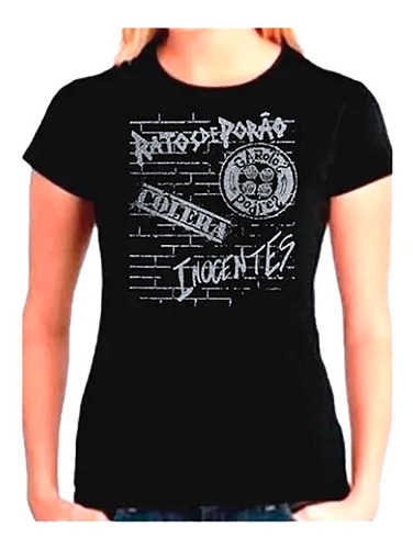 Camiseta Feminina Baby Look Rock And Roll Ratos De Porão - F