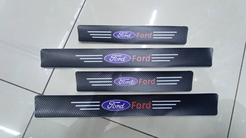 Cubre Socalo Pisaderas Pegatina Fibra Carbono Ford