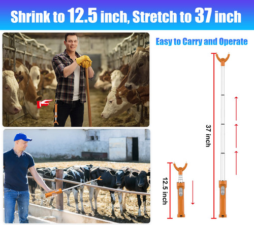 Cattle Prod Recargable Led, Impermeable Y Retráctil 94 Cm