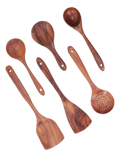 Set De Utensilios De Cocina De Madera Elegantes Cucharas De