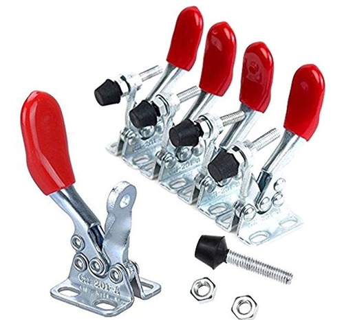 E-ting 4 Unidades Herramienta De Mano Toggle Clamp 201a Rojo