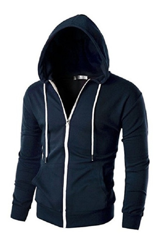 Imagen 4 de 5 de Buzo Camperita Hoodie Slim Fit Con Capucha Entalladas!