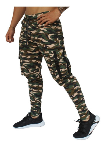 Jogger Camuflado Cargo, Sudadera Camuflada Hombre Slim Fit