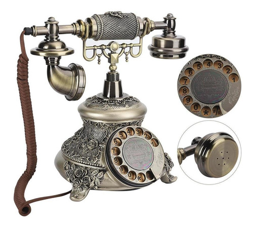 Ms-5700d Vintagetelphone, Dial Giratorio Antiguo Rotación